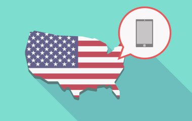 Uzun bir akıllı telefon ile gölge ABD harita