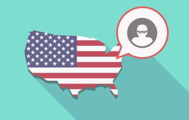 Uzun gölge ABD harita bir hırsız ile