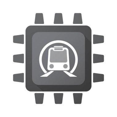 Bir metro tren simgesiyle izole çip