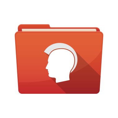 Bir erkek punk baş silueti ile izole klasör