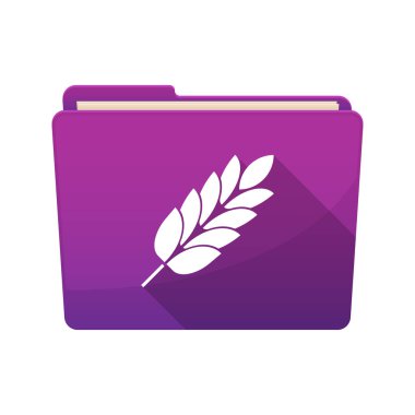 Bir buğday bitki simgesi ile izole klasör