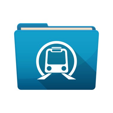Bir metro tren simgesiyle izole klasör
