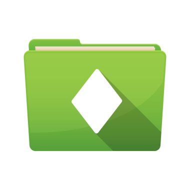 Elmas poker oyun kağıdı işareti ile izole klasör