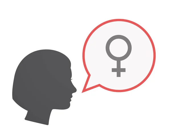 Tête de femme isolée avec un signe féminin — Image vectorielle