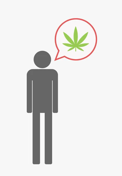Na białym tle piktogram z liściem marihuany — Wektor stockowy