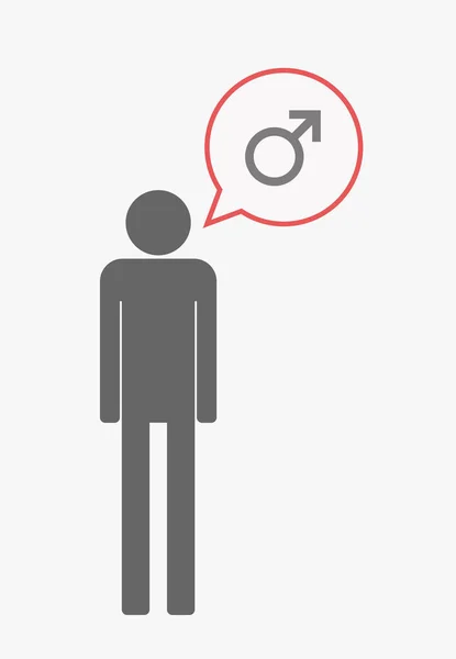 Pictogramme isolé avec un signe masculin — Image vectorielle