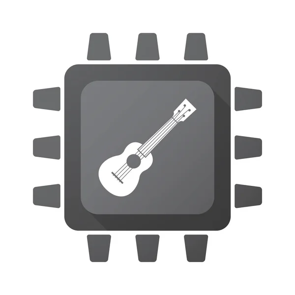 Isolierter Chip mit einer Ukulele — Stockvektor