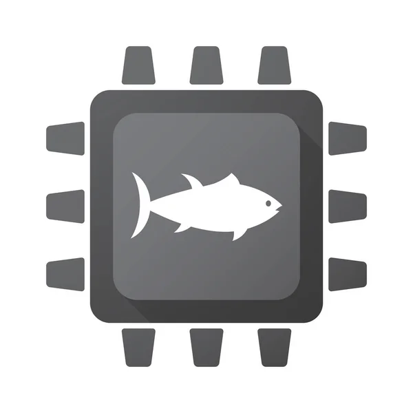 Chip isolato con un tonno — Vettoriale Stock