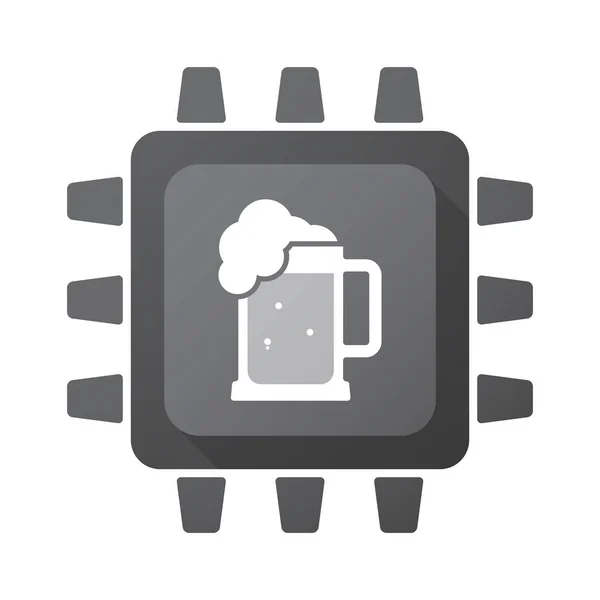 Korsó sör ikonnal elszigetelt chip — Stock Vector
