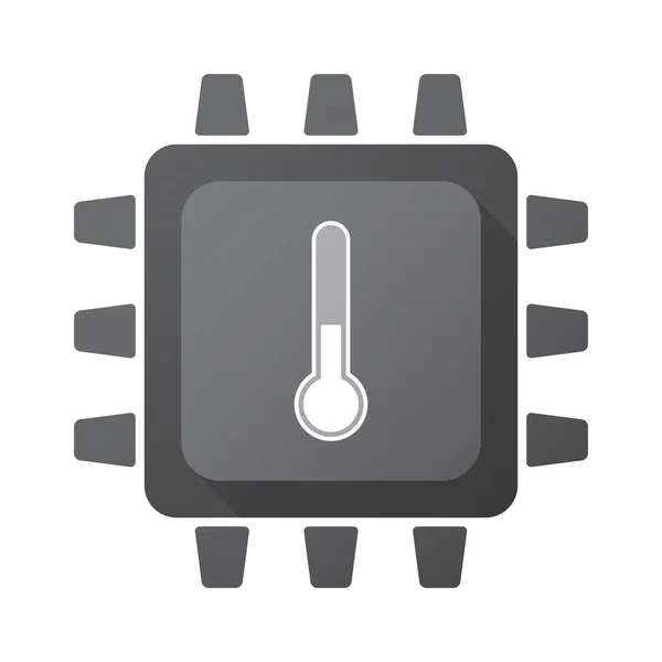 Isolierter Chip mit Thermometer-Symbol — Stockvektor