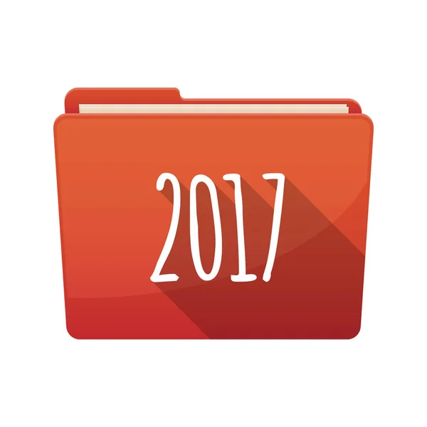 Na białym tle folder z ikoną numer 2017 roku — Wektor stockowy