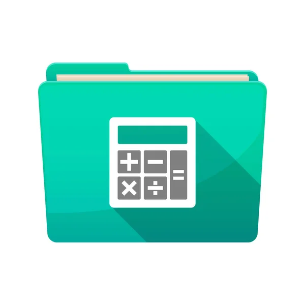 Isolated folder with  a calculator — Stock Vector
