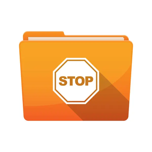 Stop sinyali ile izole klasör — Stok Vektör