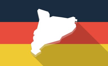 Uzun gölge Almanya bayrağı ile Catalonia Haritası