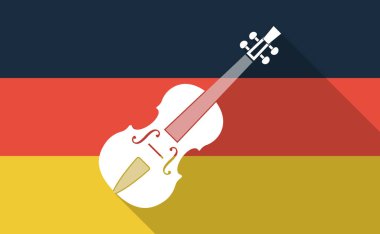 Uzun bir keman ile gölge Almanya bayrağı