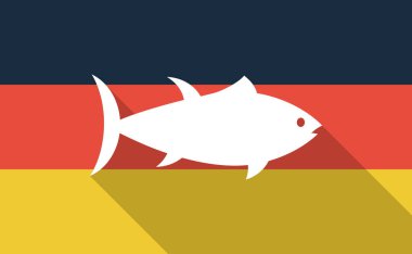 Uzun bir ton balığı ile shadow Almanya bayrağı