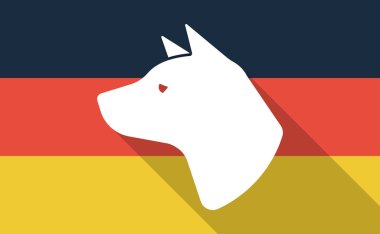 Dog Head'a uzun gölge Almanya bayrağı