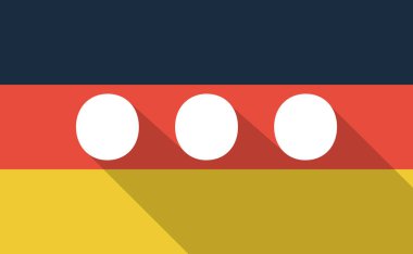 Uzun gölge Almanya bayrağı üç nokta ortografik işareti