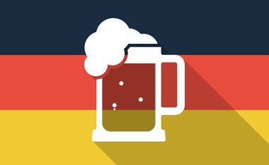 Uzun bir bira ile gölge Almanya bayrağı simgesi kavanoz