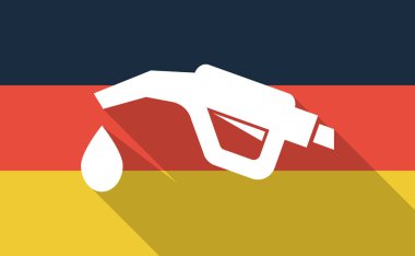 Uzun bir gaz hortumu simgesi ile gölge Almanya bayrağı