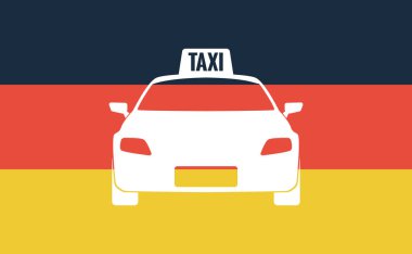 Uzun gölge Almanya bayrağı ile bir taksi simgesi