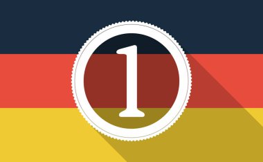 Uzun bir sikke simge ile gölge Almanya bayrağı