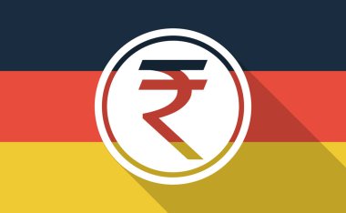 Uzun gölge Almanya bayrağı Rupisi sikke simge ile