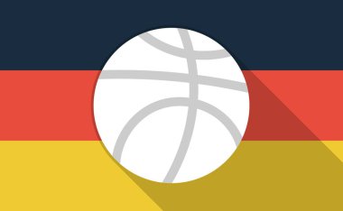 Uzun bir basketbol topu ile gölge Almanya bayrağı