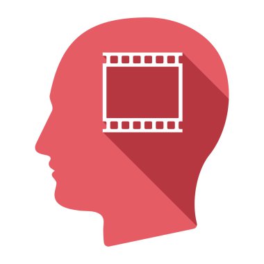 Bir fotoğraf 35mm film şeridi ile izole erkek baş