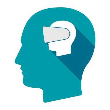 Bir sanal gerçeklik h giyen bir erkek kafa ile izole erkek baş