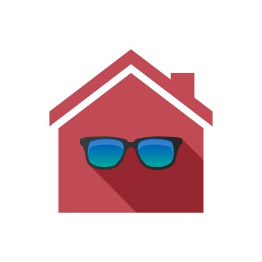 Bir güneş gözlüğü simgesi ile izole ev