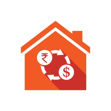 Rupisi ve Doları döviz işaretiyle izole evi