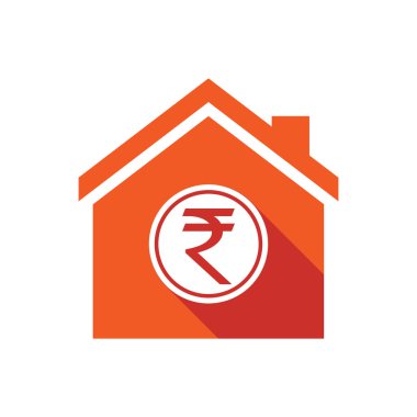 Rupisi sikke simge ile izole ev