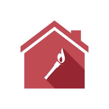 Bir el feneri simgesi ile izole ev