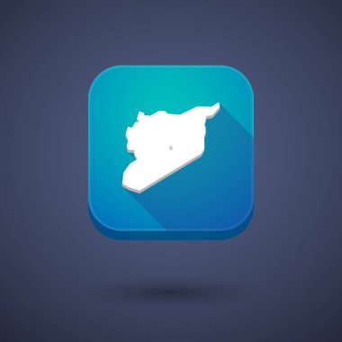 Uzun gölge düğmesi ile Suriye Haritası