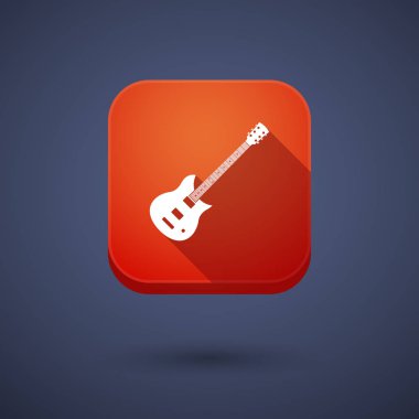 Uzun gölge düğmesini bir elektro gitar ile