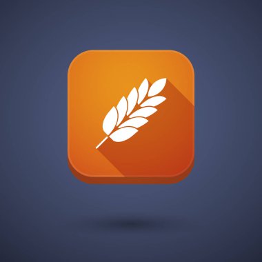 Uzun gölge düğmesini bir buğday bitki simgesiyle