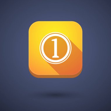 Uzun gölge düğmesini bir sikke simge ile