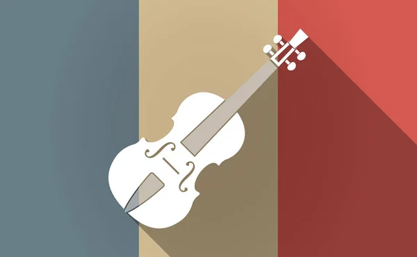 Larga sombra Bandera de Francia con violín — Archivo Imágenes Vectoriales