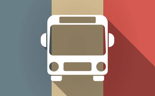 Uzun gölge bir otobüs simgesi ile Fransa bayrağı — Stok Vektör
