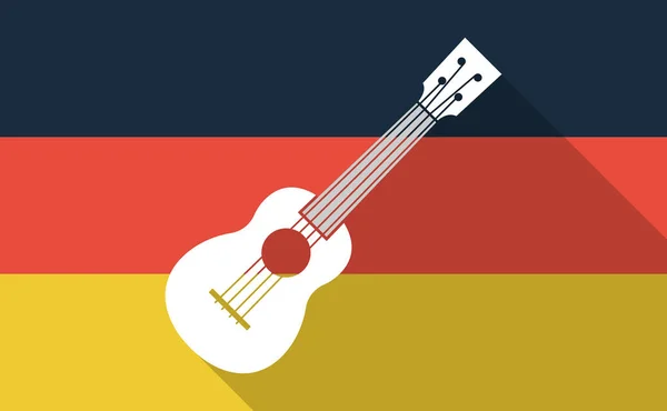 Bandera de Alemania de sombra larga con un ukelele — Archivo Imágenes Vectoriales