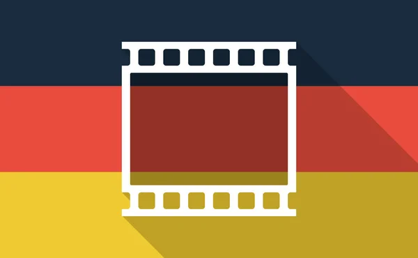 Dlouhý stín Německo vlajka s fotografickou 35mm filmový pás — Stockový vektor