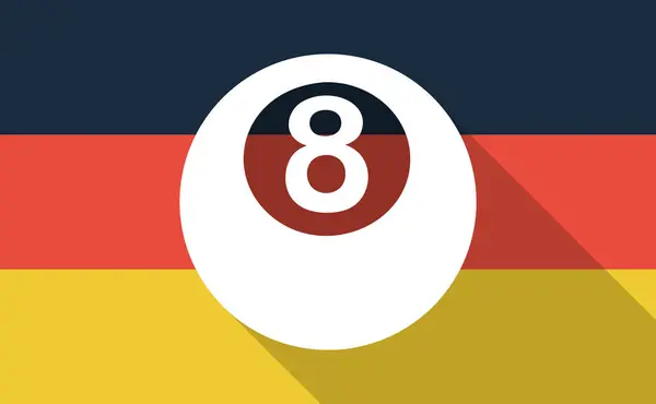 Σκιά καιρό σημαία Γερμανίας με μια πισίνα μπάλα — Διανυσματικό Αρχείο