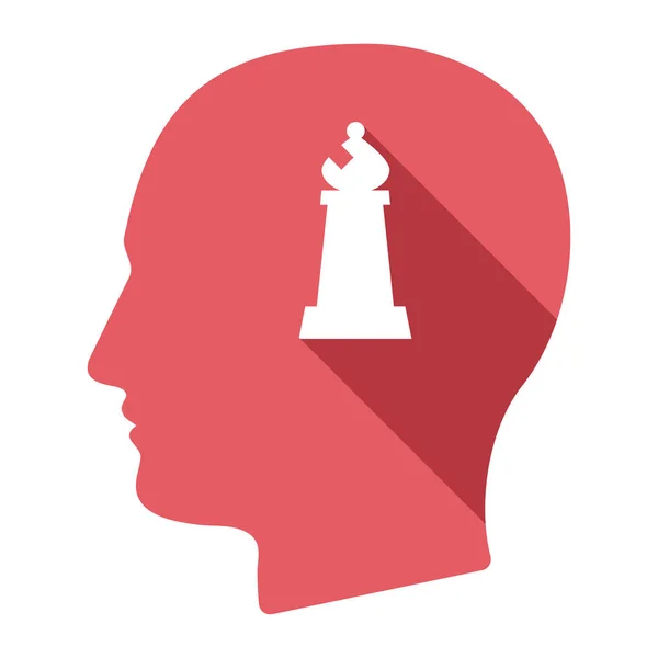 Izolované mužské hlavy s postavou šachy biskup — Stockový vektor