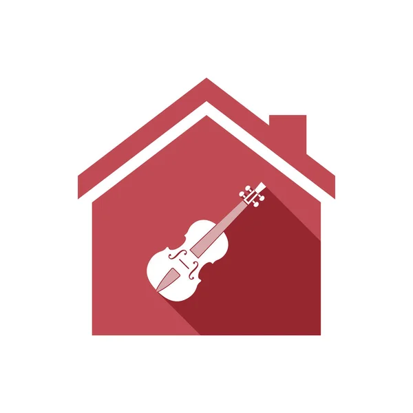 用小提琴座孤立的房子 — 图库矢量图片