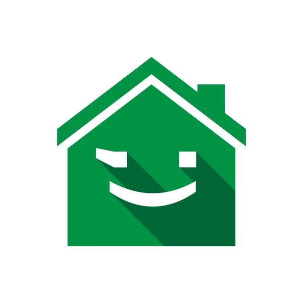 Isolated house with  a wink text face emoticon — Stock Vector