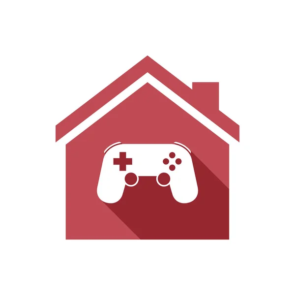 Geïsoleerd huis met een gamepad — Stockvector