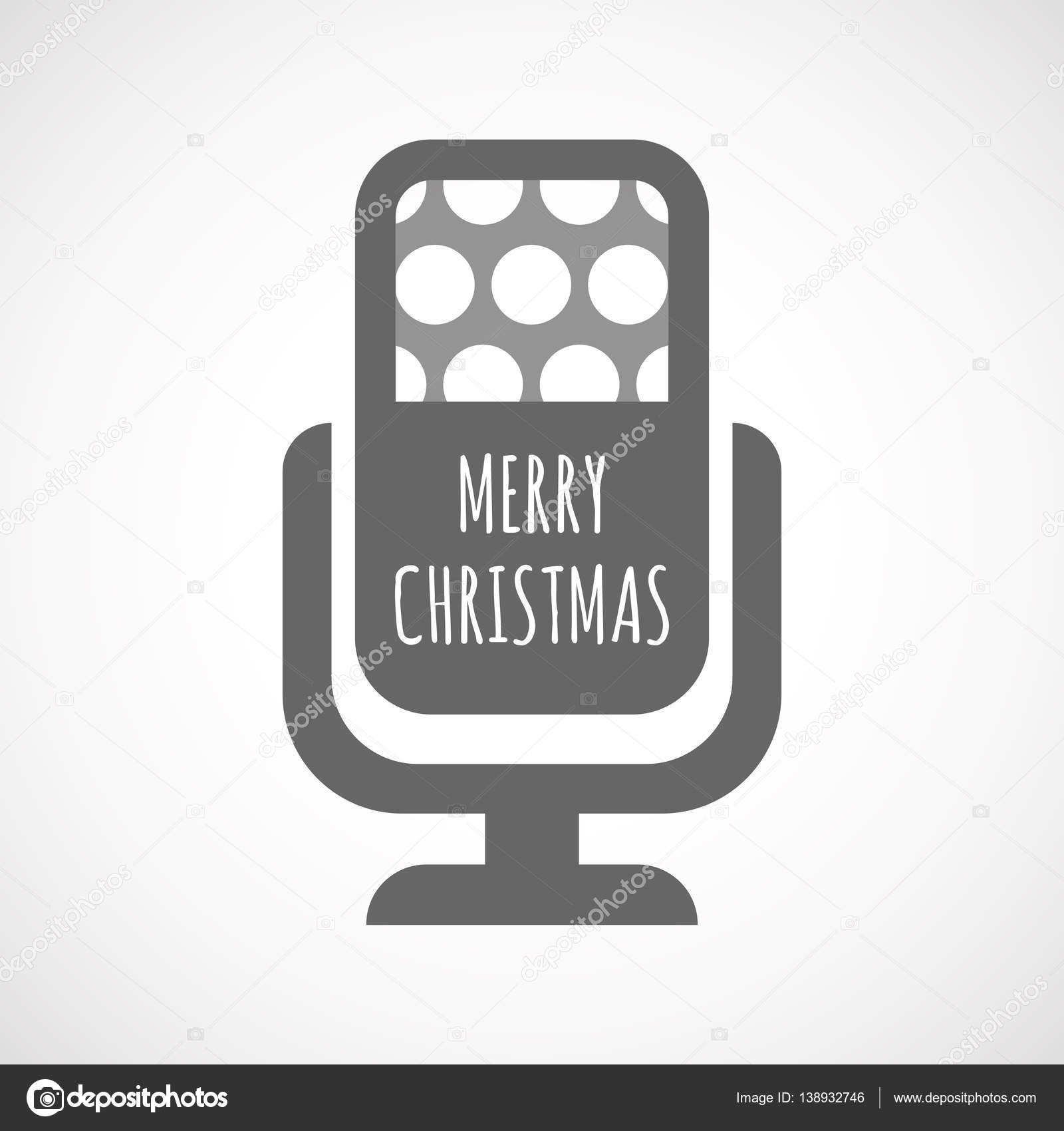 Isolated mic with the text MERRY CHRISTMAS — Stock Vector