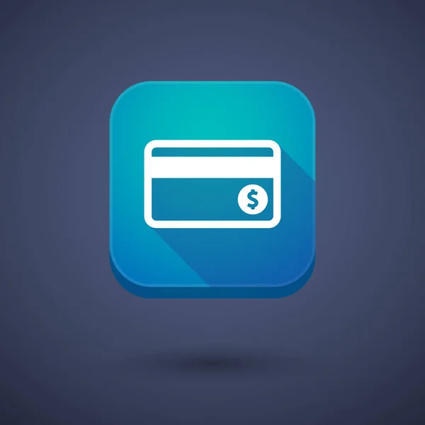 Långa skugga-knapp med kreditkort — Stock vektor