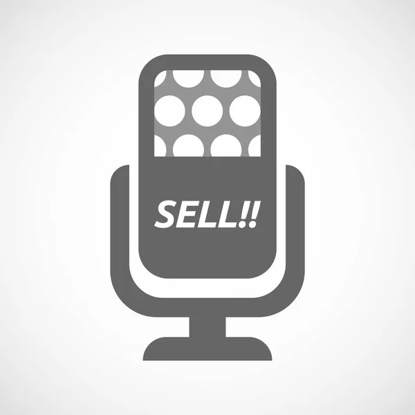 Microfone isolado com o texto VENDER !! —  Vetores de Stock